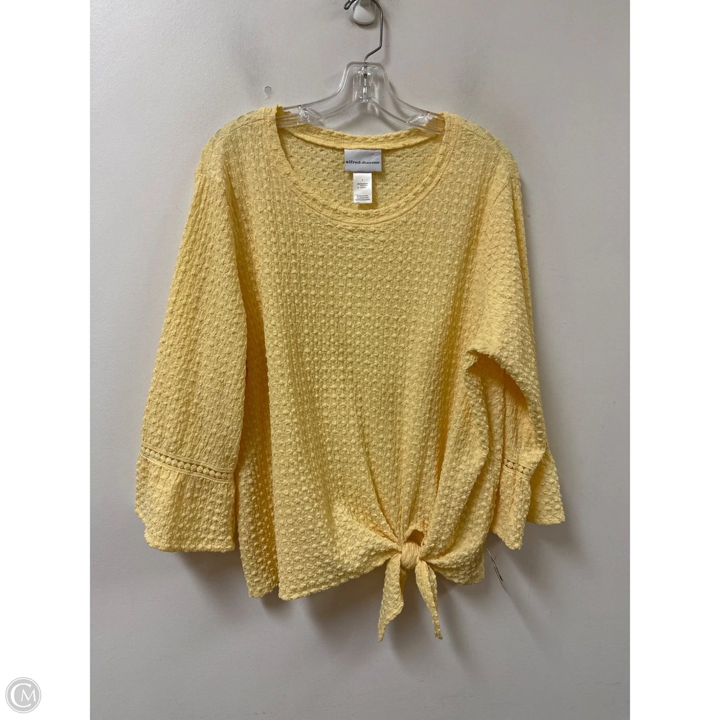 Top Long Sleeve By Alfred Dunner In Yellow, Size: L