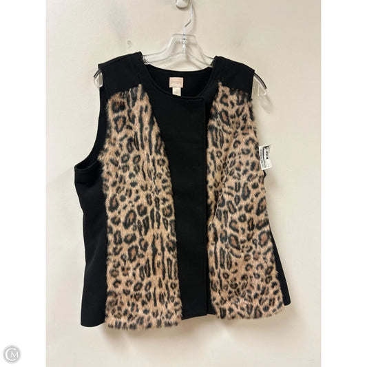 Vest Faux Fur & Sherpa By Chicos In Animal Print, Size: L
