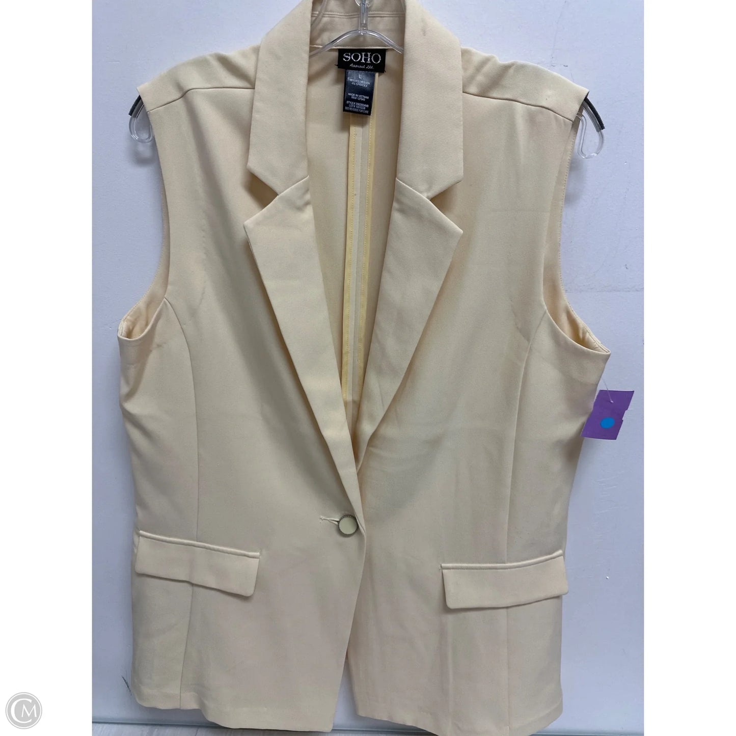 Vest Other By Soho Apparel In Yellow, Size: L