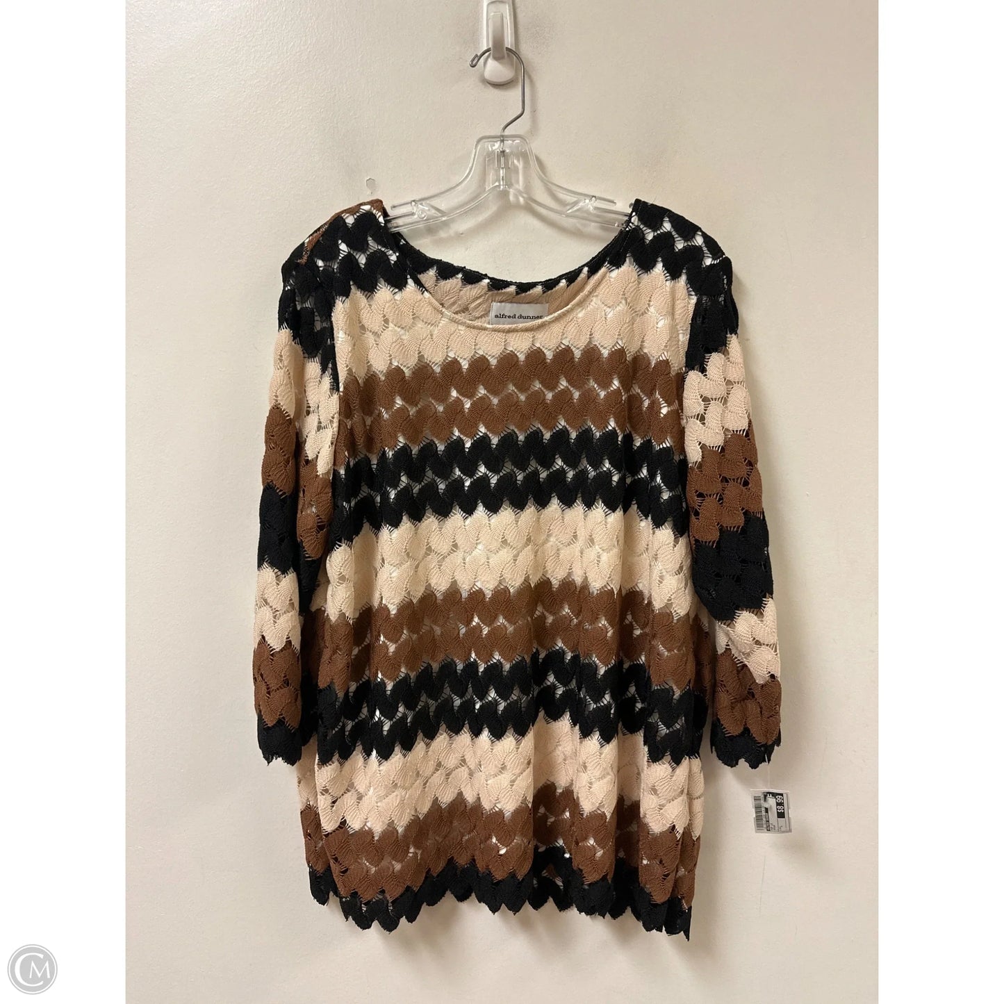 Top Long Sleeve By Alfred Dunner In Brown, Size: L