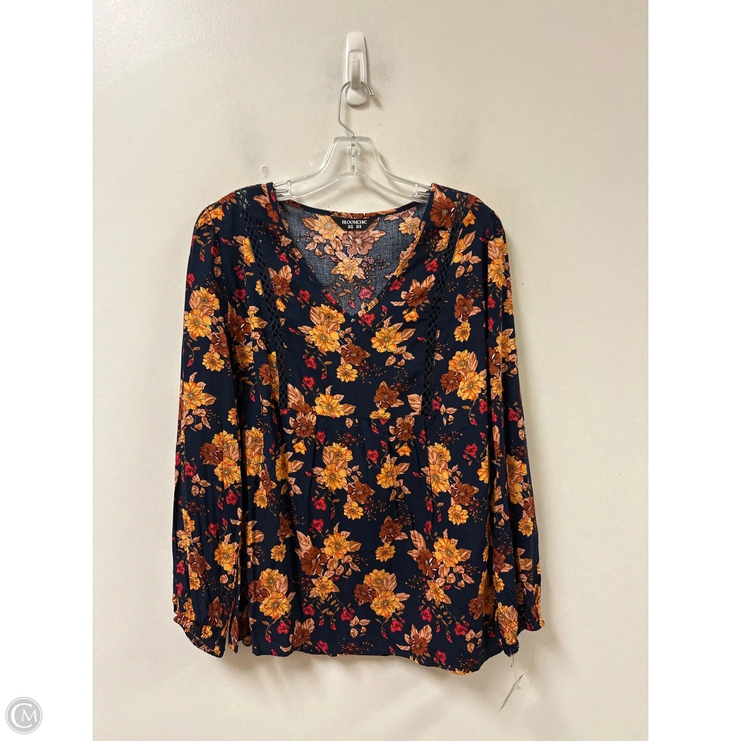 Top Long Sleeve By Bloomchic In Floral Print, Size: L