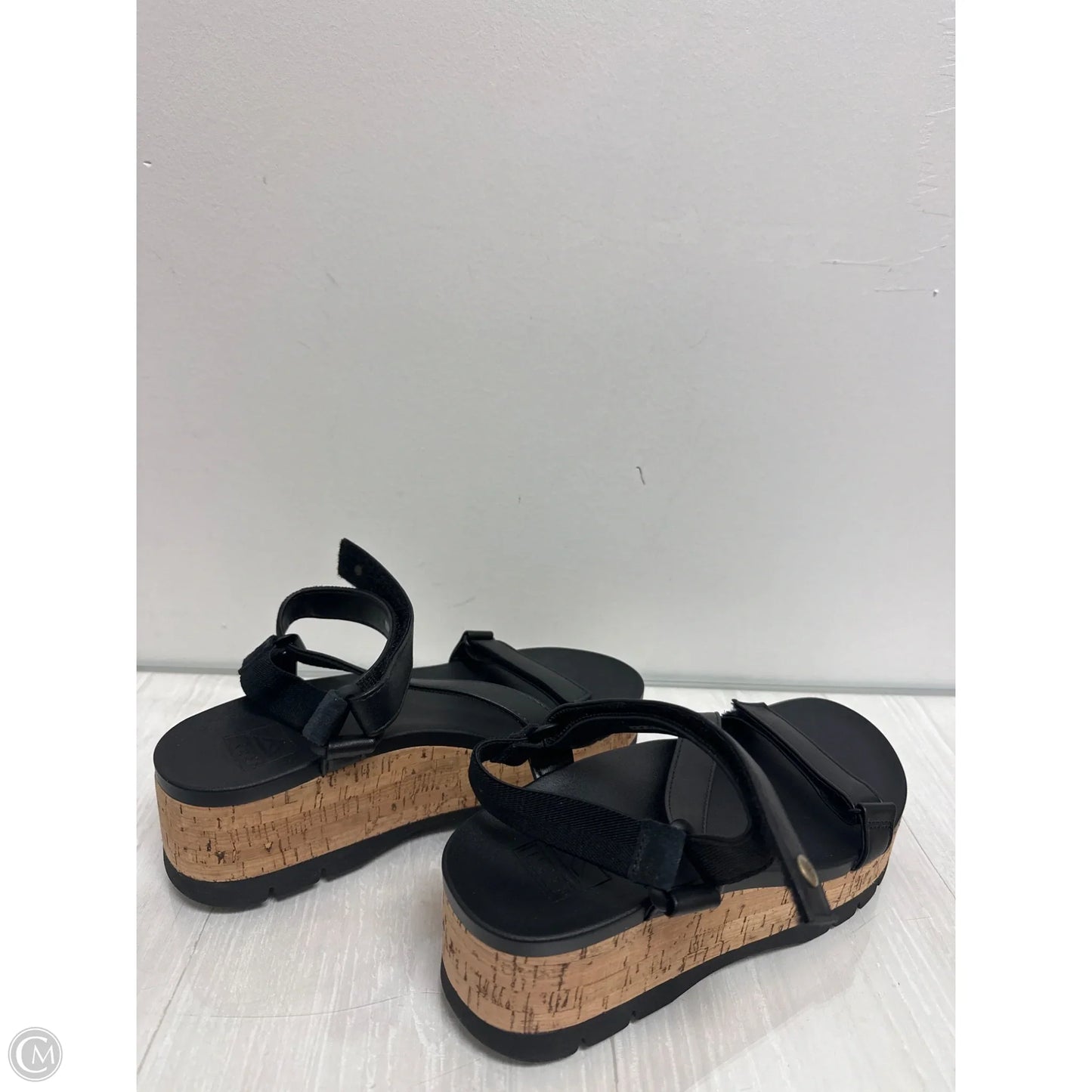 Sandals Heels Platform By Reef In Black, Size: 8