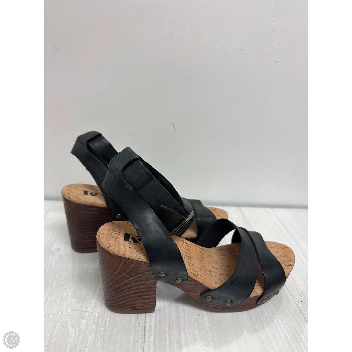 Sandals Heels Block By Korks In Black, Size: 7