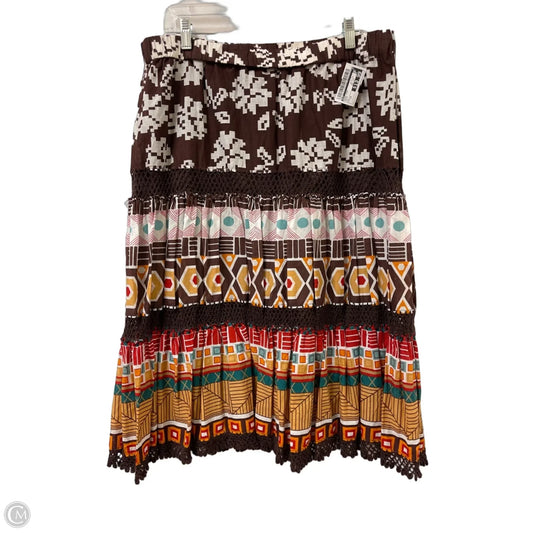 Skirt Midi By Eci In Brown, Size: 14