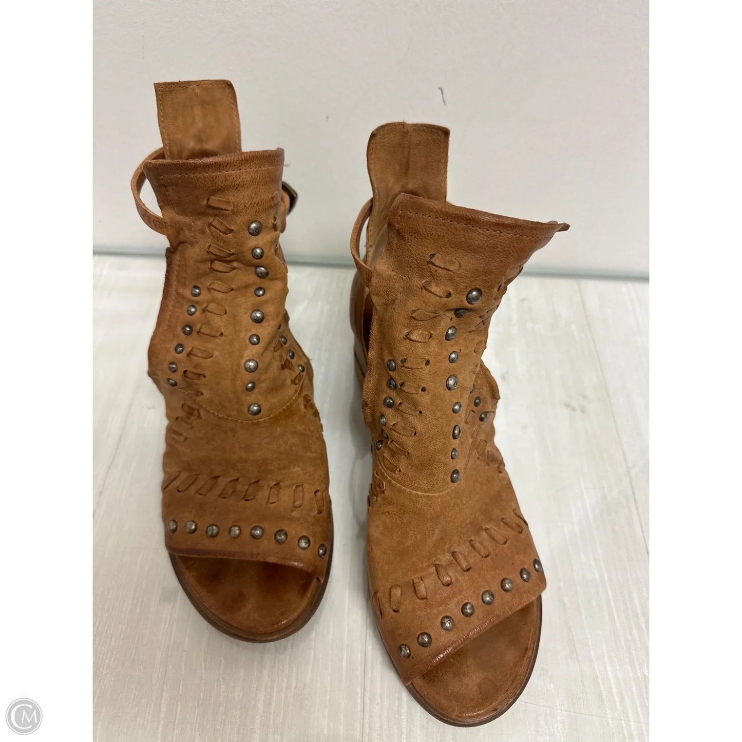 Sandals Heels Block By Cma In Bronze, Size: 10.5
