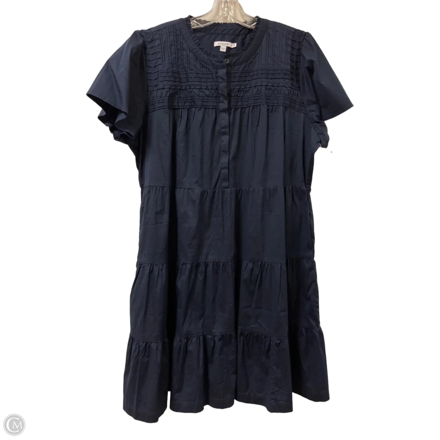 Dress Casual Maxi By Chicos In Navy, Size: 1x