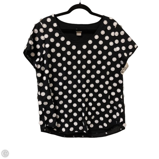 Top Short Sleeve By Chicos In Black, Size: L