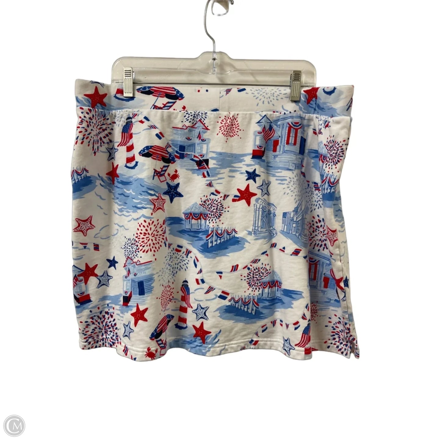 Skort By Kim Rogers In Blue & Red & White, Size: Xl