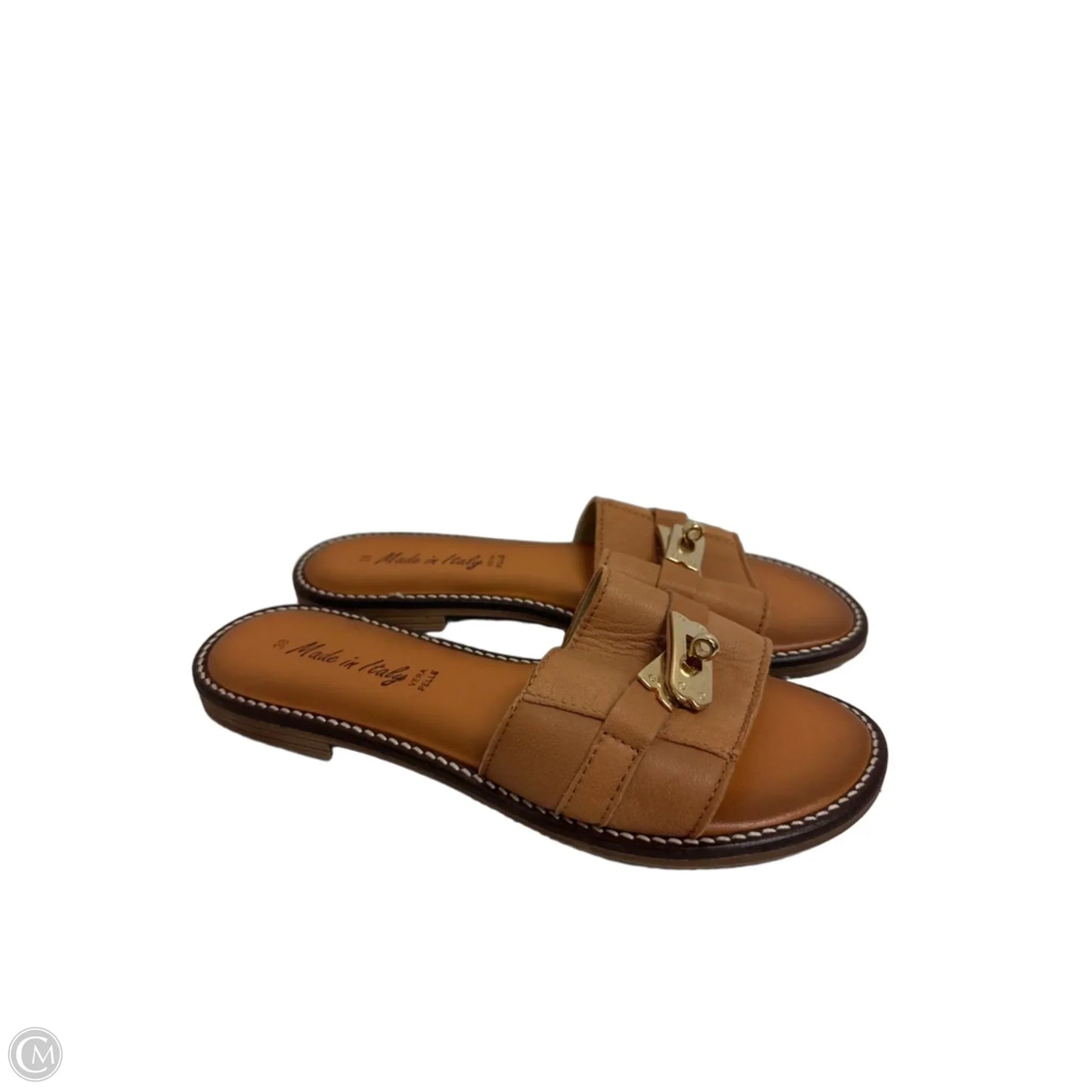 Sandals Flats By Clothes Mentor In Brown, Size: 7.5