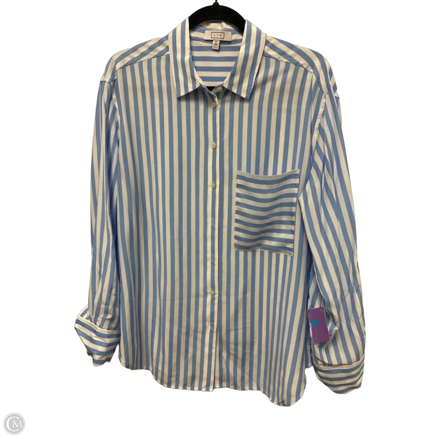 Blouse Long Sleeve By Cma In Blue, Size: L