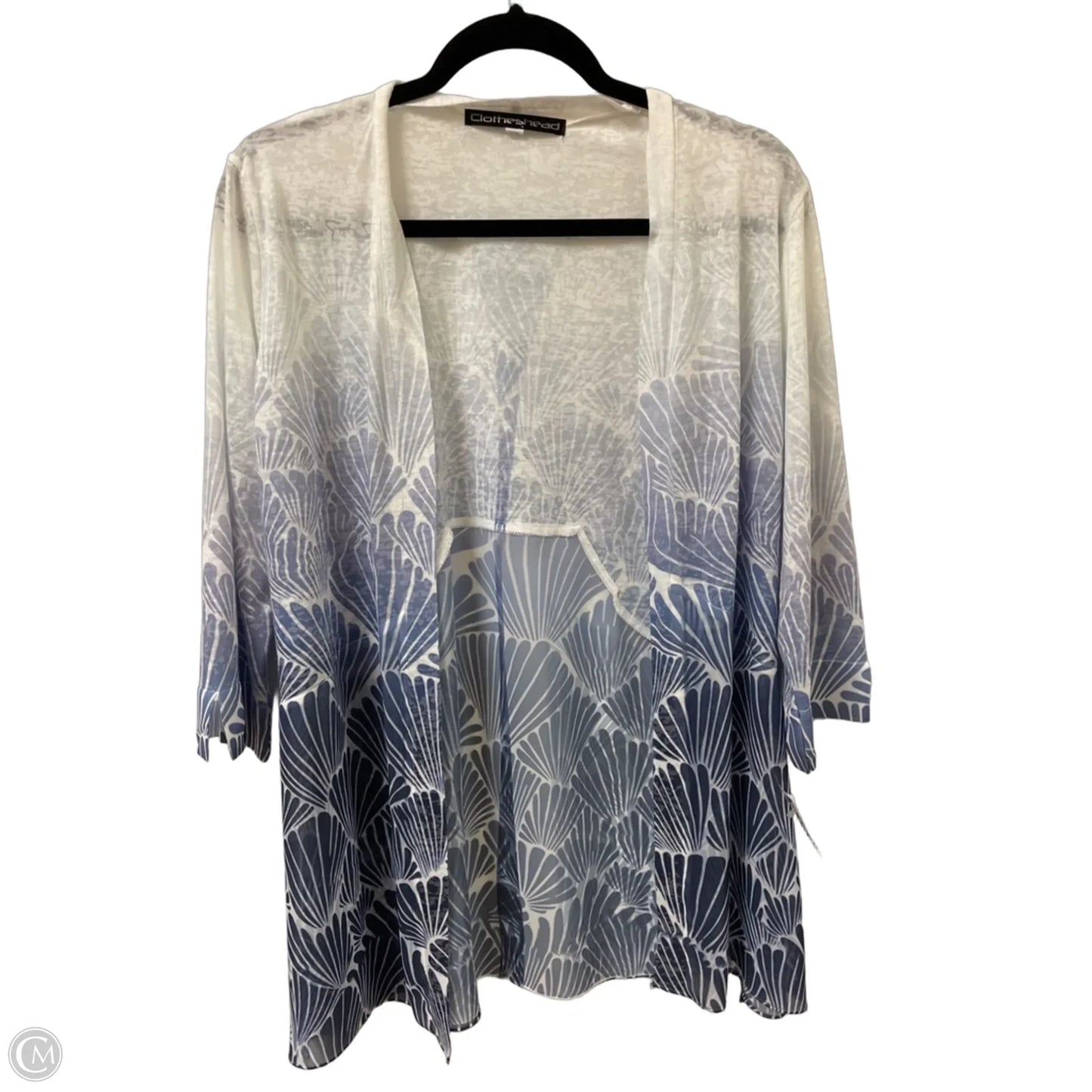 Sweater Cardigan By Clothes Mentor In Blue & White, Size: Sp