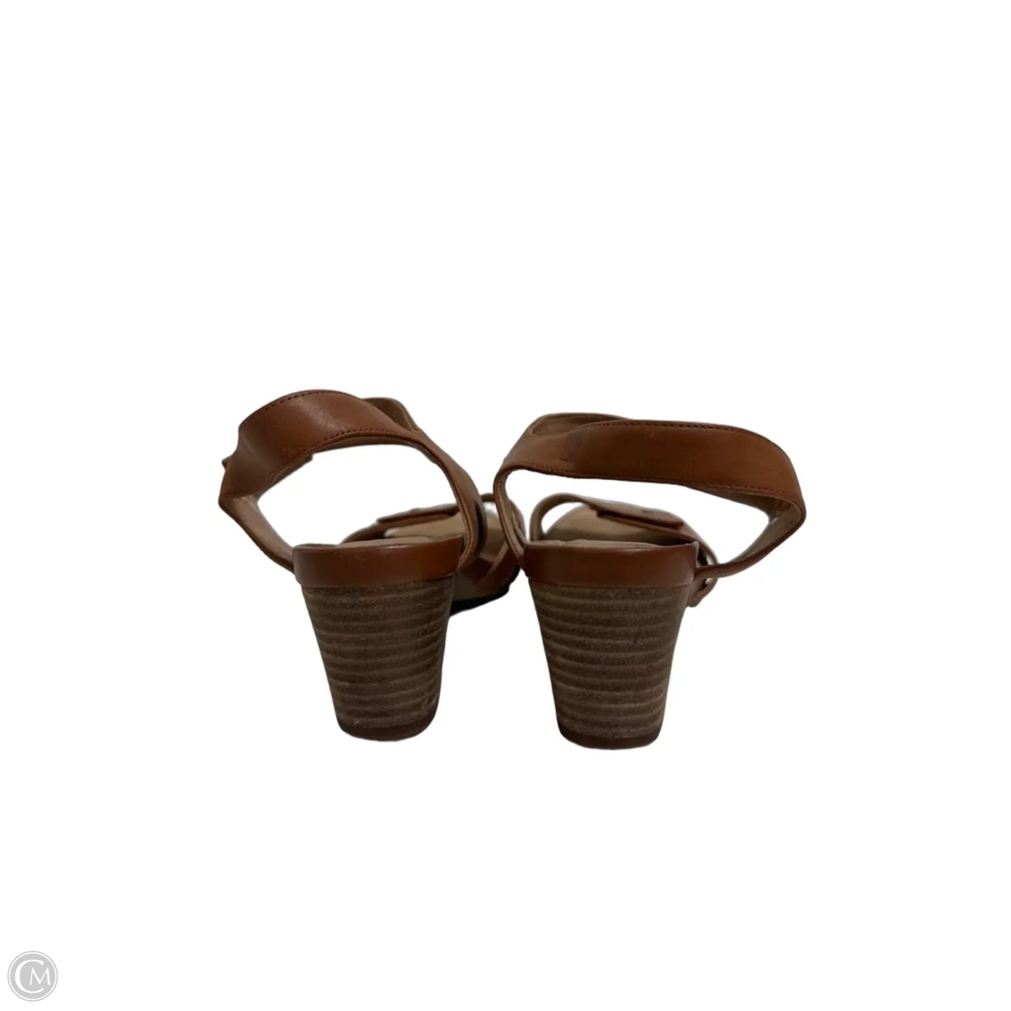 Sandals Heels Block By Clarks In Brown, Size: 9
