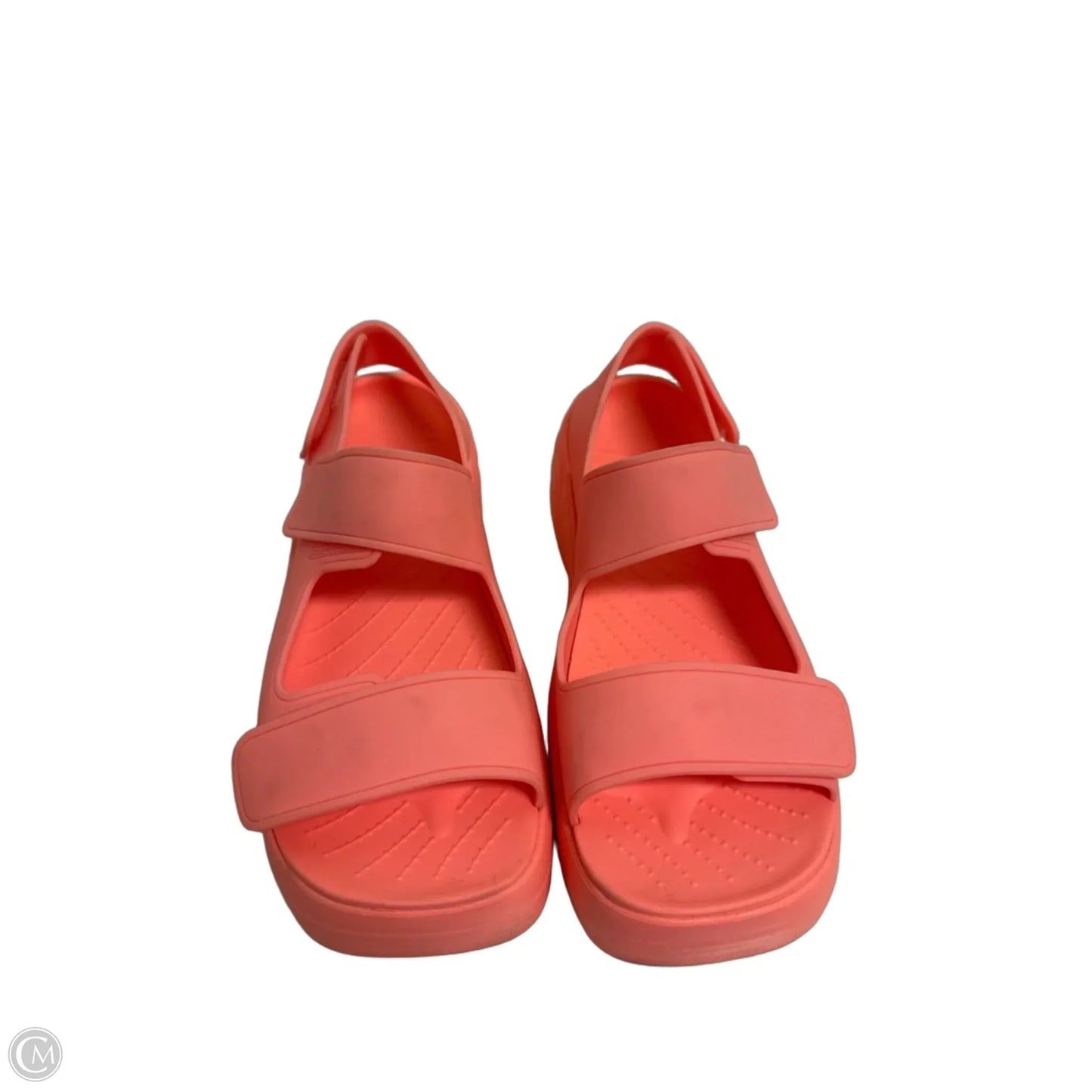 Sandals Heels Platform By Crocs In Coral, Size: 7