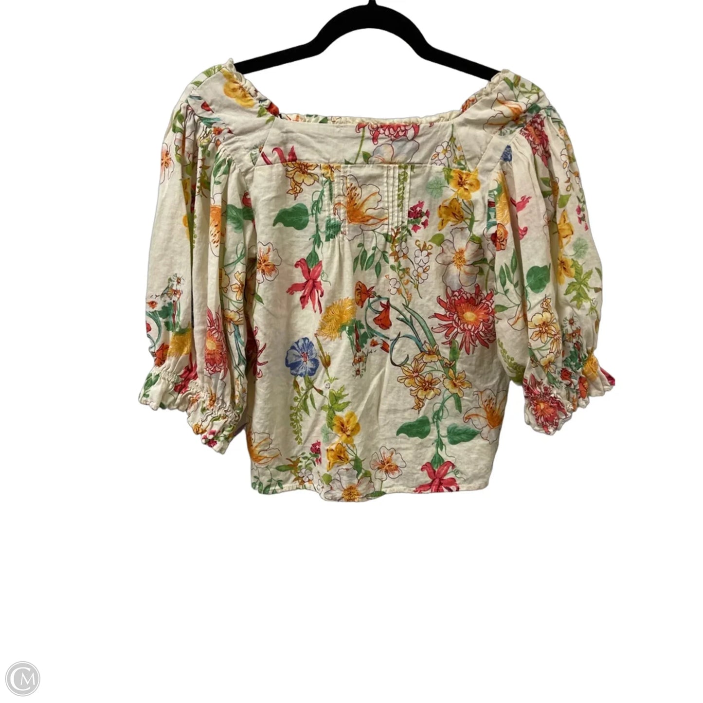 Blouse Long Sleeve By Laura Ashley In Floral Print, Size: S