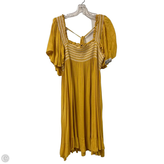 Dress Casual Midi By Davi & Dani In Yellow, Size: 3x