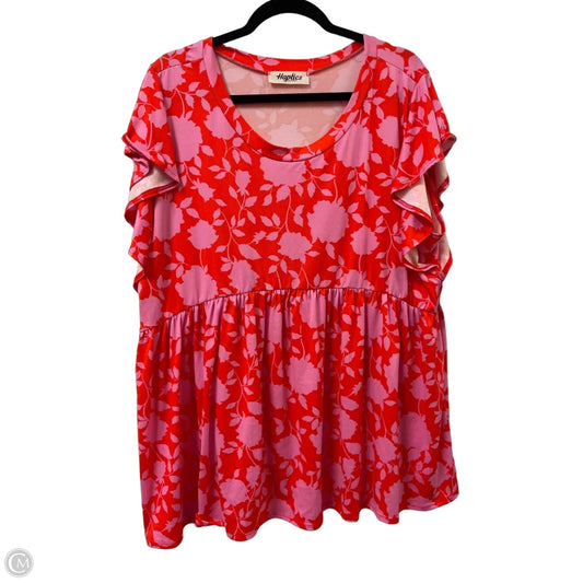 Top Short Sleeve By Haptics In Red, Size: 2x