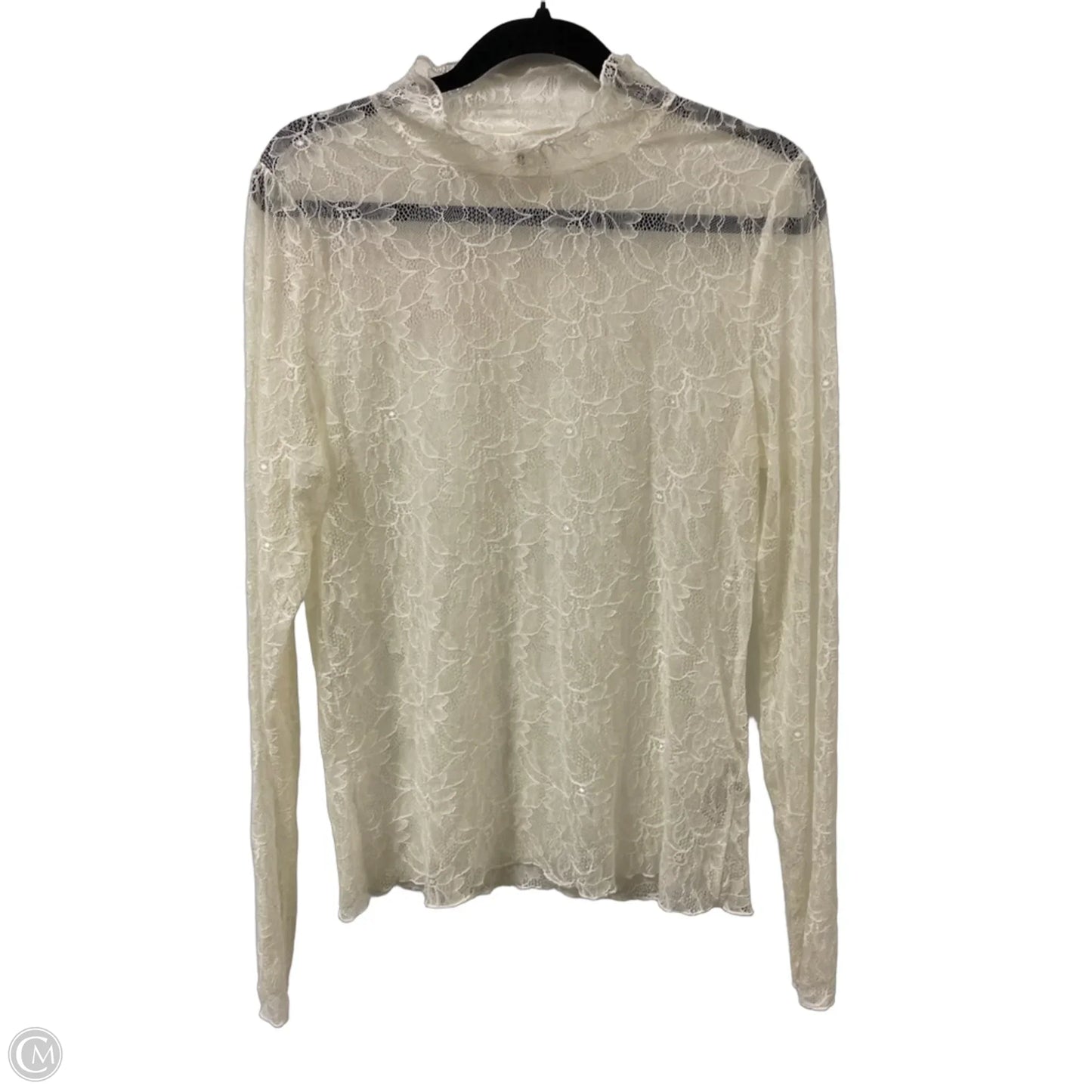 Top Long Sleeve By Anthropologie In Cream, Size: L