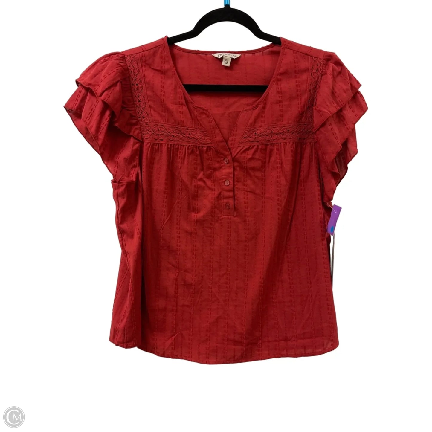Top Short Sleeve By Frye And Co In Red, Size: Xl