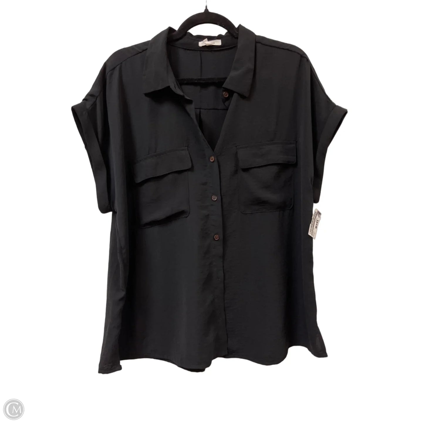 Blouse Short Sleeve By Maurices In Black, Size: Xl