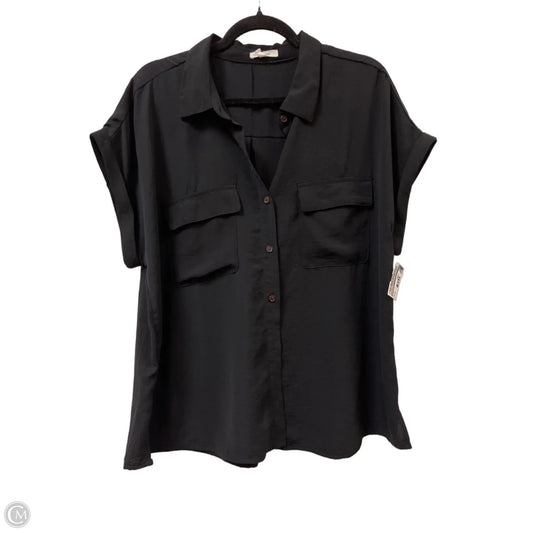Blouse Short Sleeve By Maurices In Black, Size: Xl