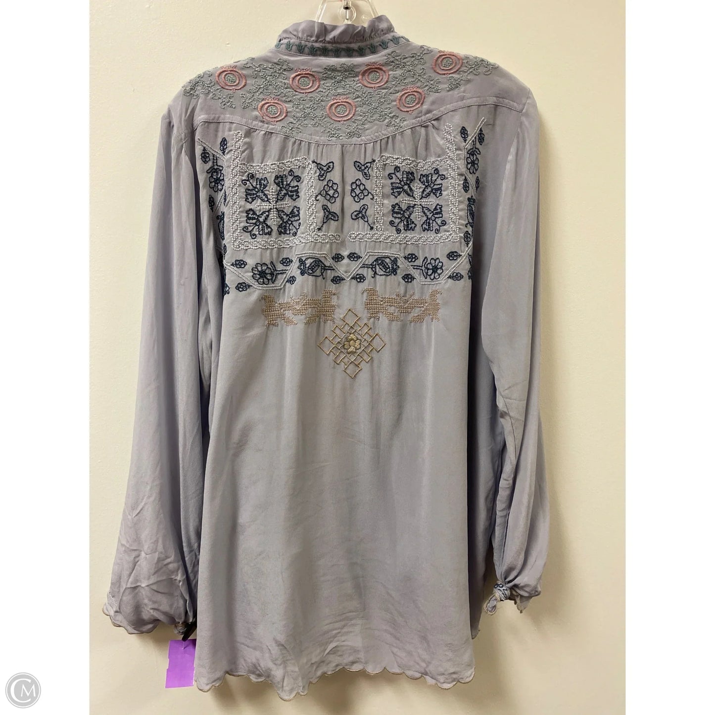 Blouse Designer By Johnny Was In Purple, Size: L