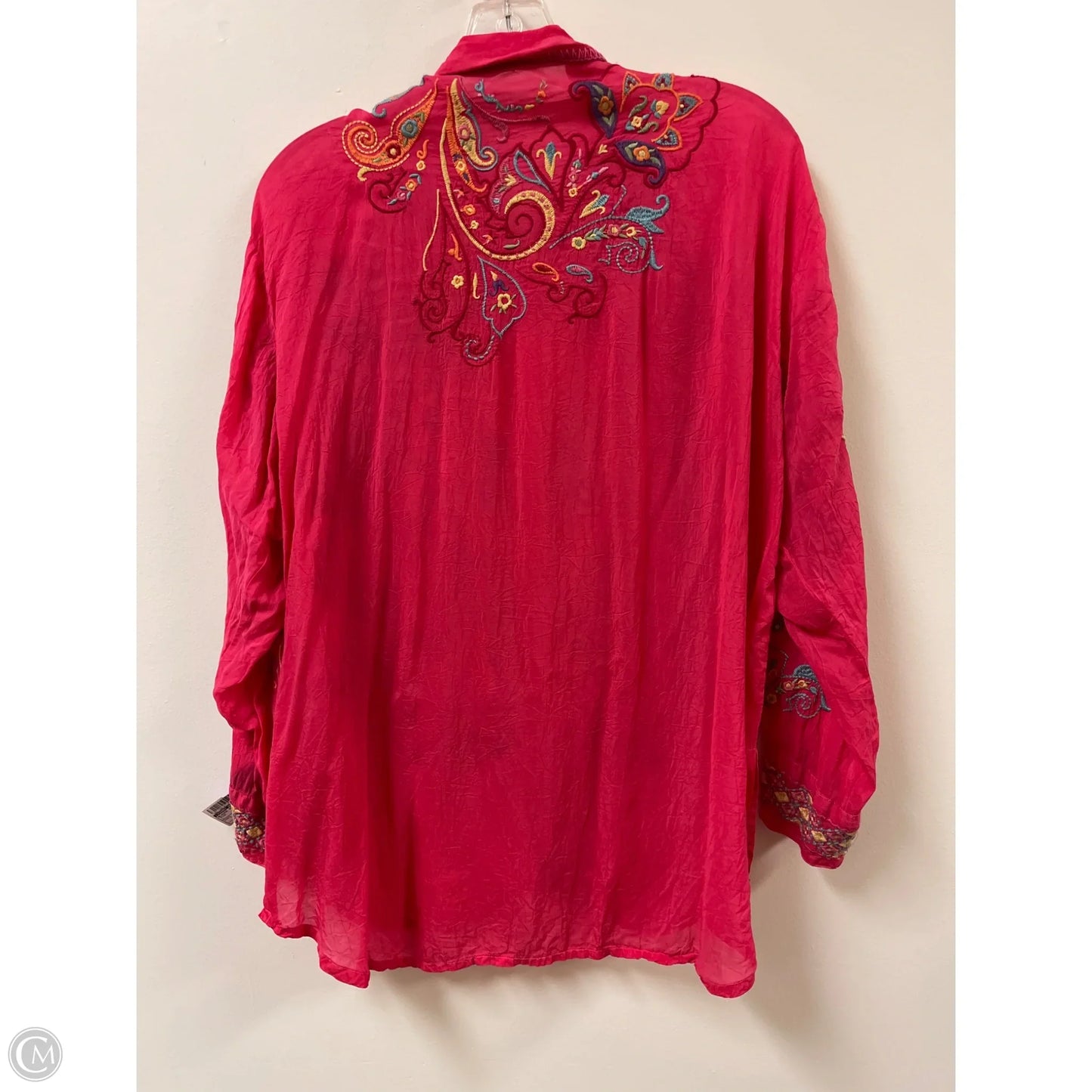 Blouse Designer By Johnny Was In Pink, Size: L