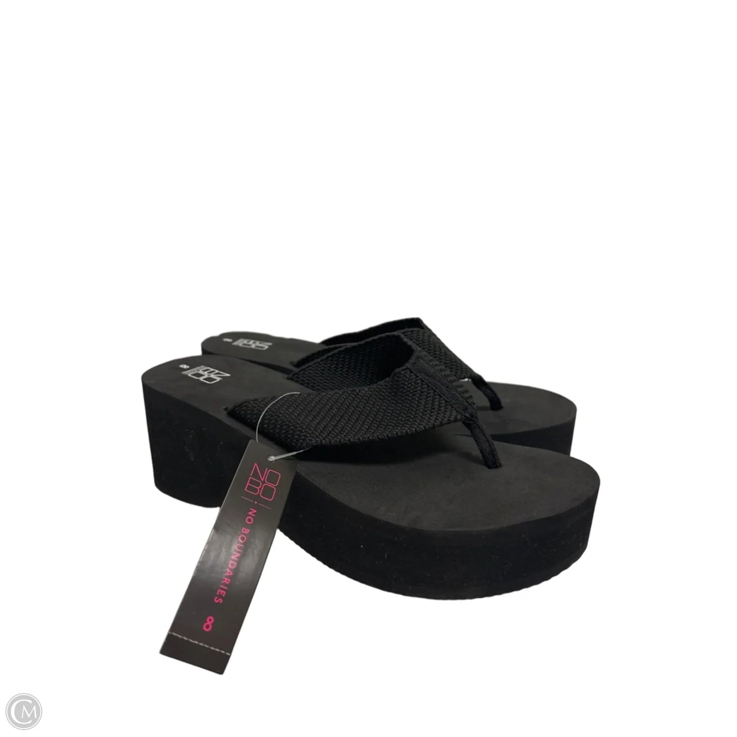 Sandals Flip Flops By No Boundaries In Black, Size: 8