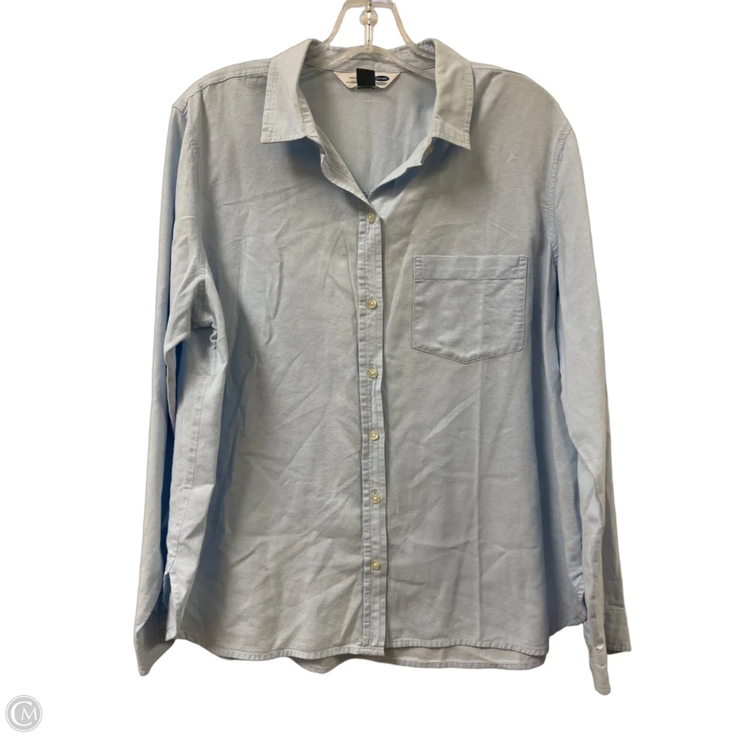 Blouse Long Sleeve By Old Navy In Blue, Size: Xl