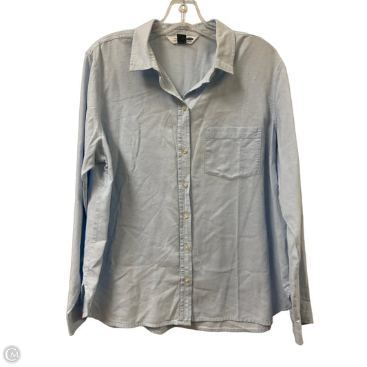 Blouse Long Sleeve By Old Navy In Blue, Size: Xl