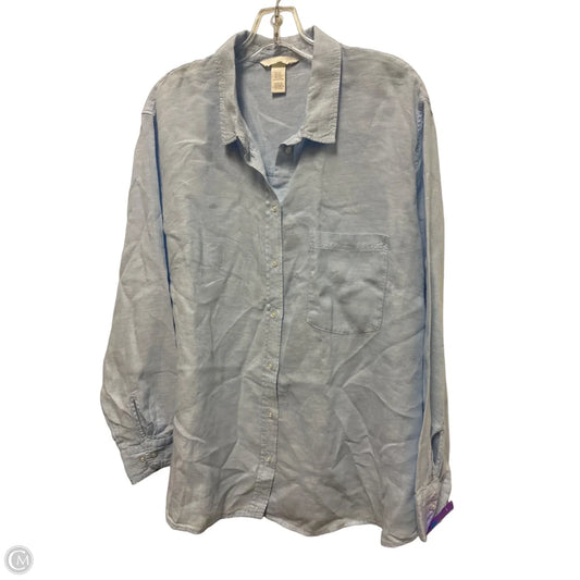 Blouse Long Sleeve By H&m In Blue, Size: 1x