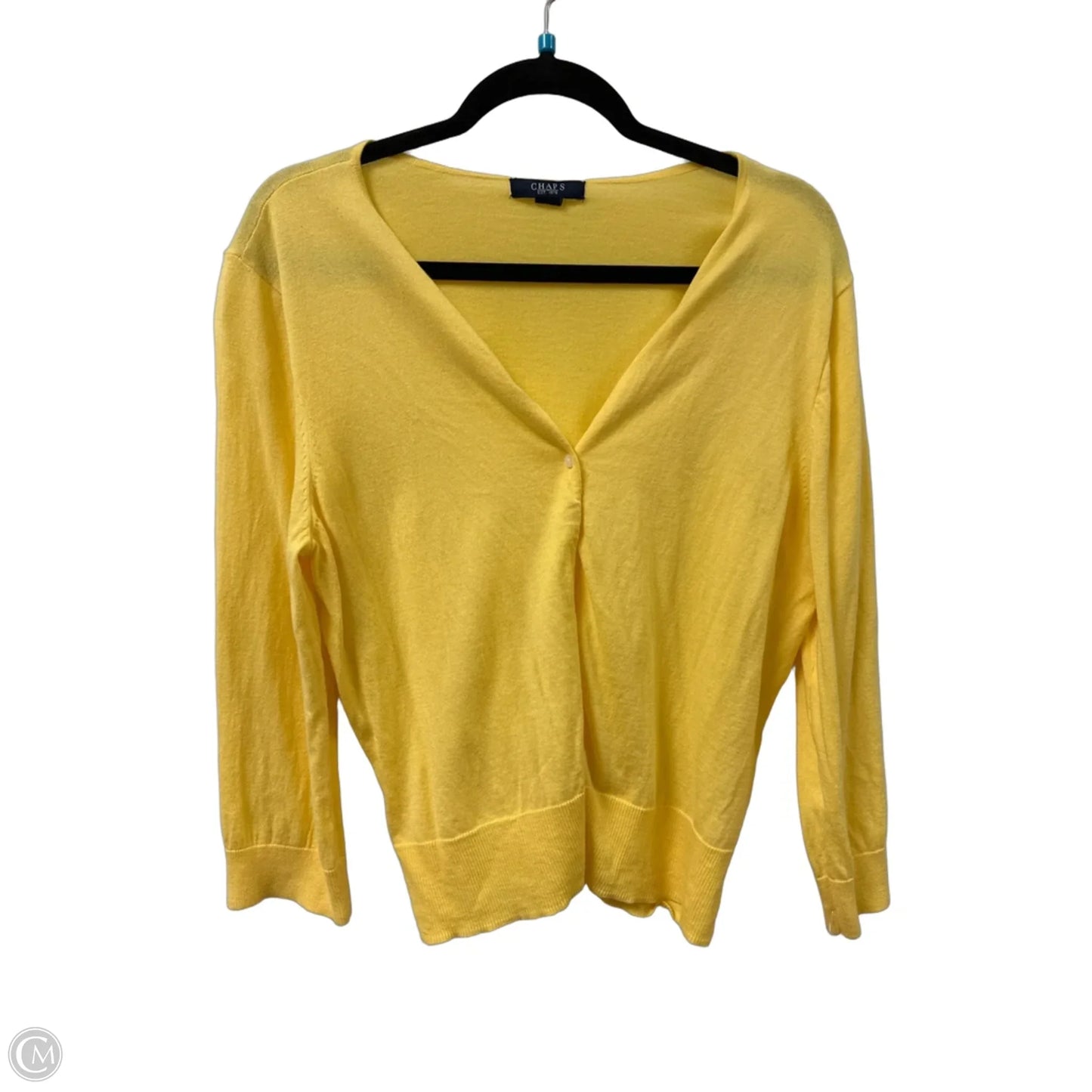 Sweater Cardigan By Chaps In Yellow, Size: Xl