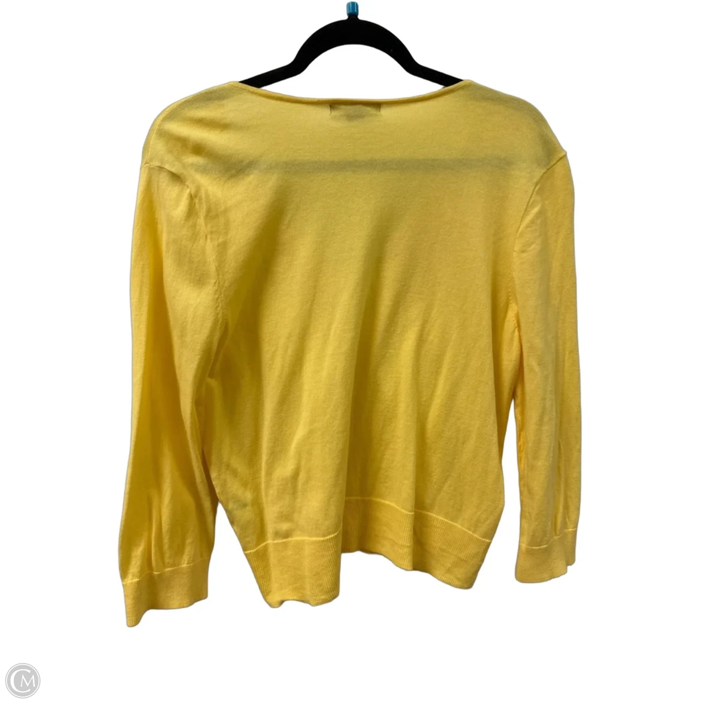 Sweater Cardigan By Chaps In Yellow, Size: Xl