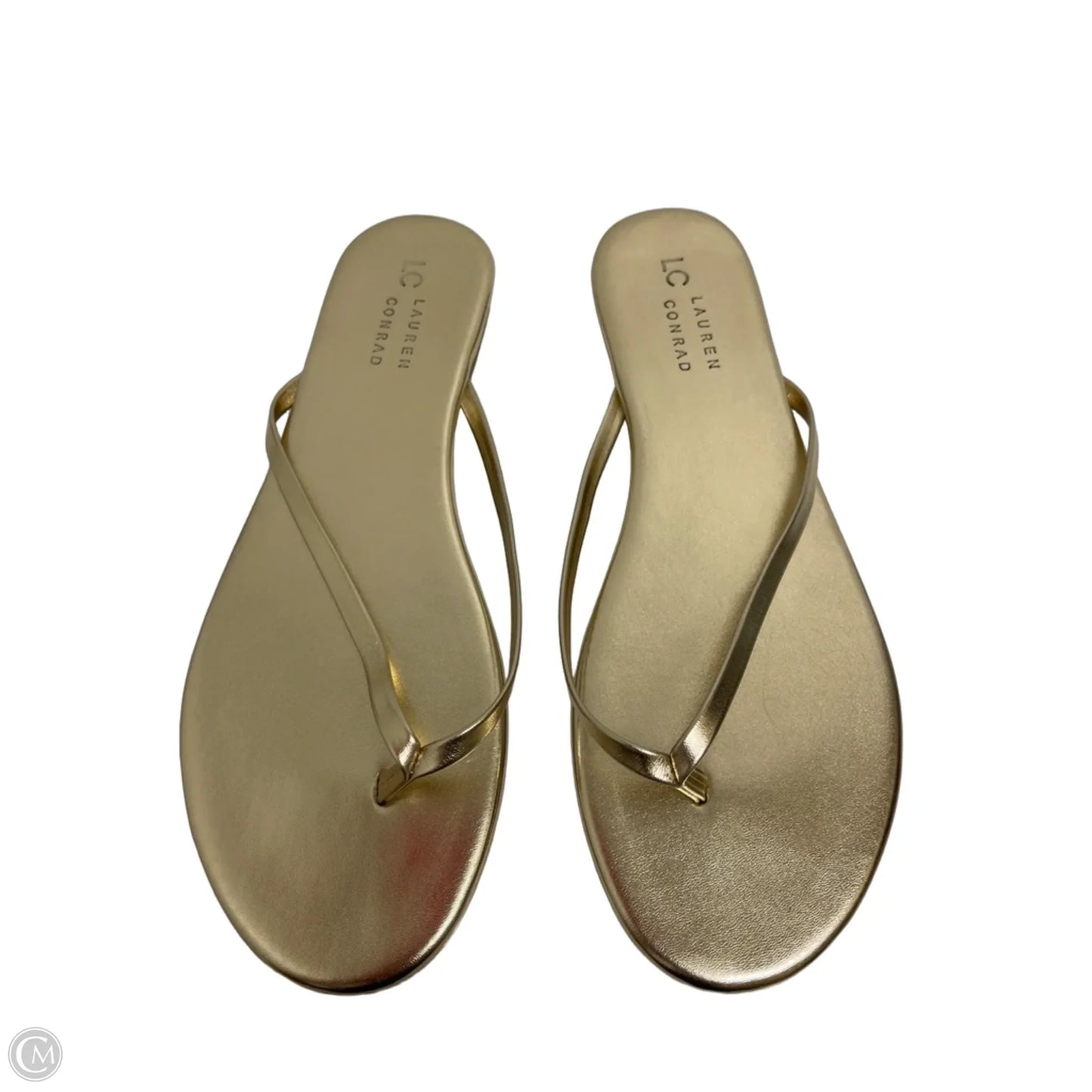 Sandals Flip Flops By Lc Lauren Conrad In Gold, Size: 10