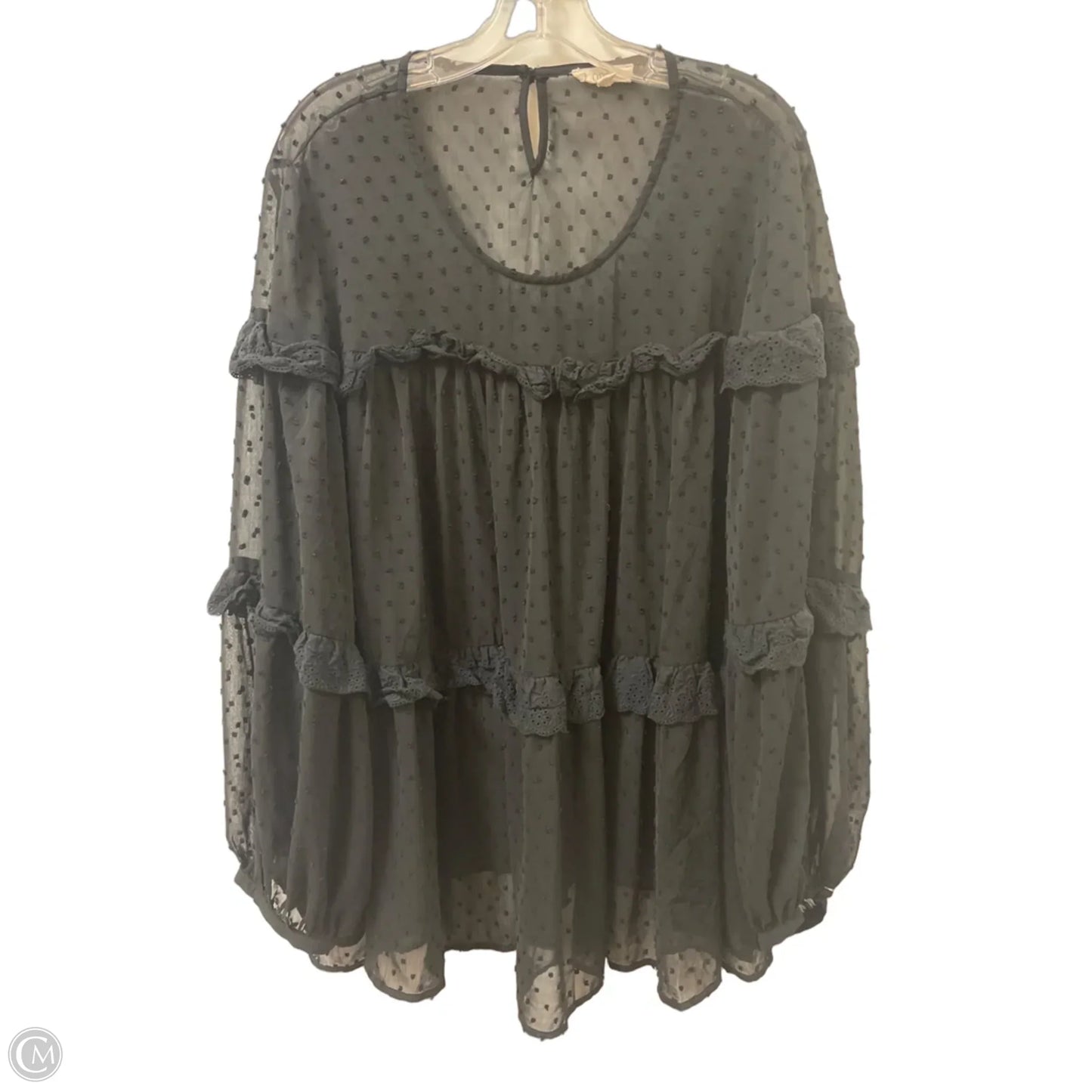 Top Long Sleeve By Oddi In Black, Size: 3x
