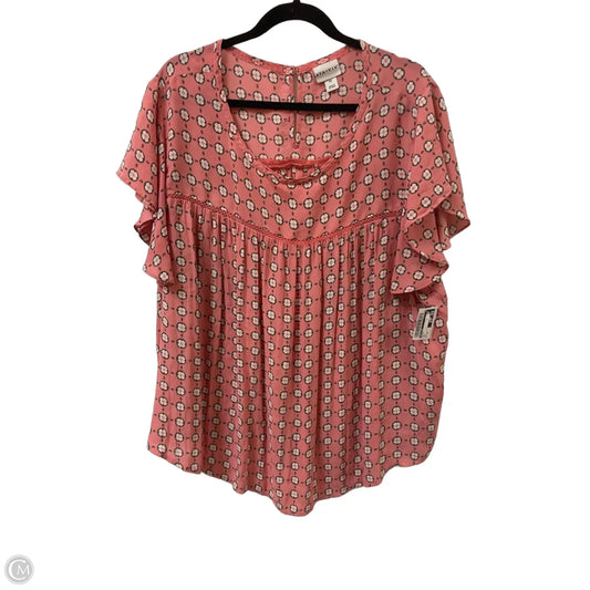 Top Short Sleeve By Ava & Viv In Pink, Size: 4x