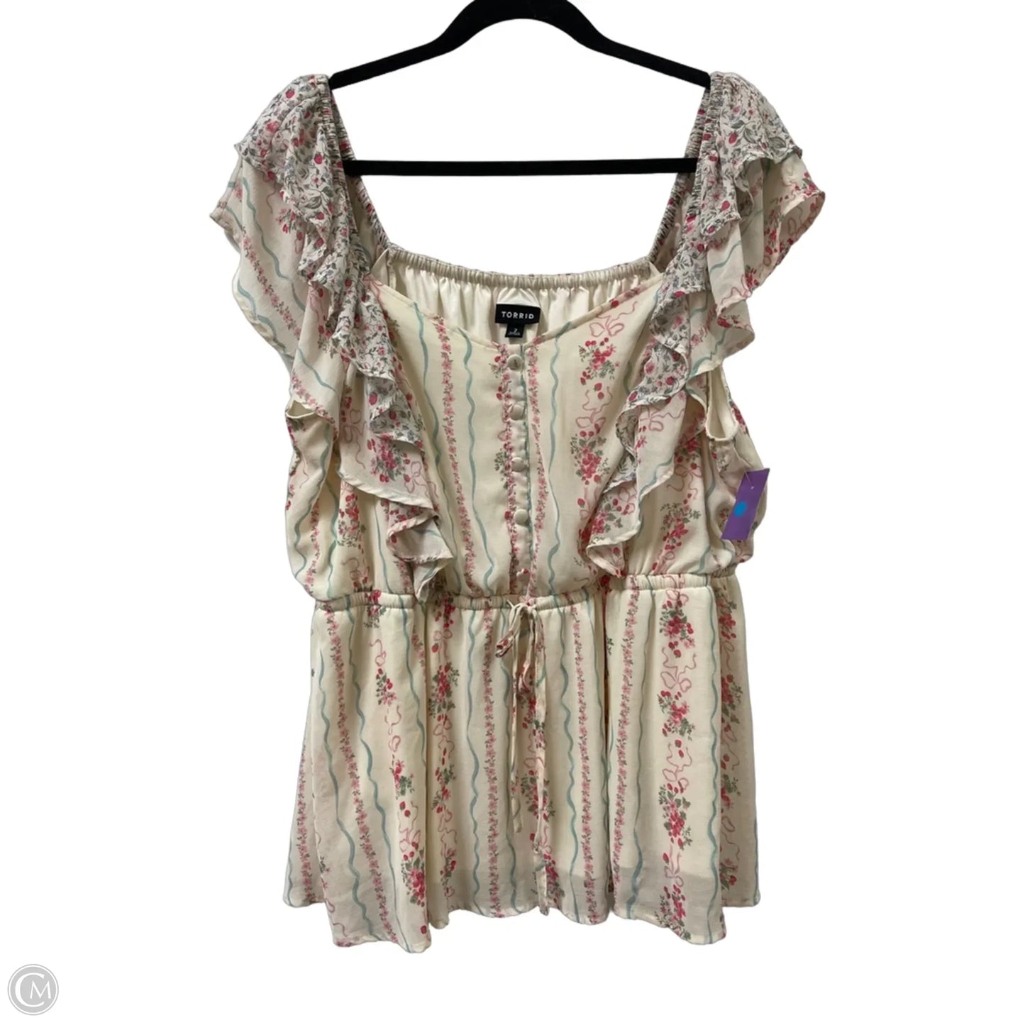 Top Short Sleeve By Torrid In Cream, Size: 2x