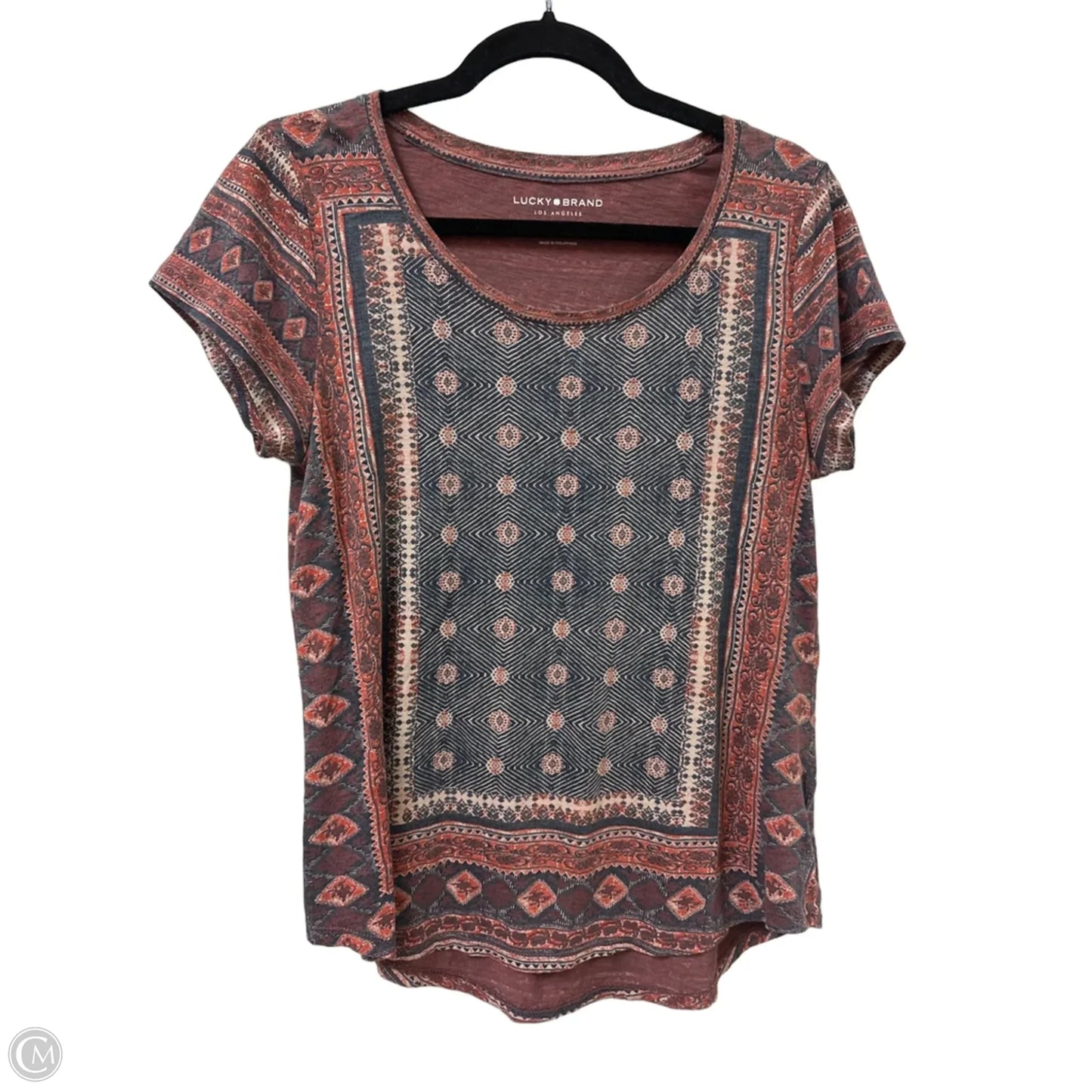 Top Short Sleeve By Lucky Brand In Orange, Size: M