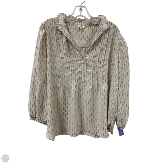 Top Long Sleeve By Max Studio In Cream, Size: 1x