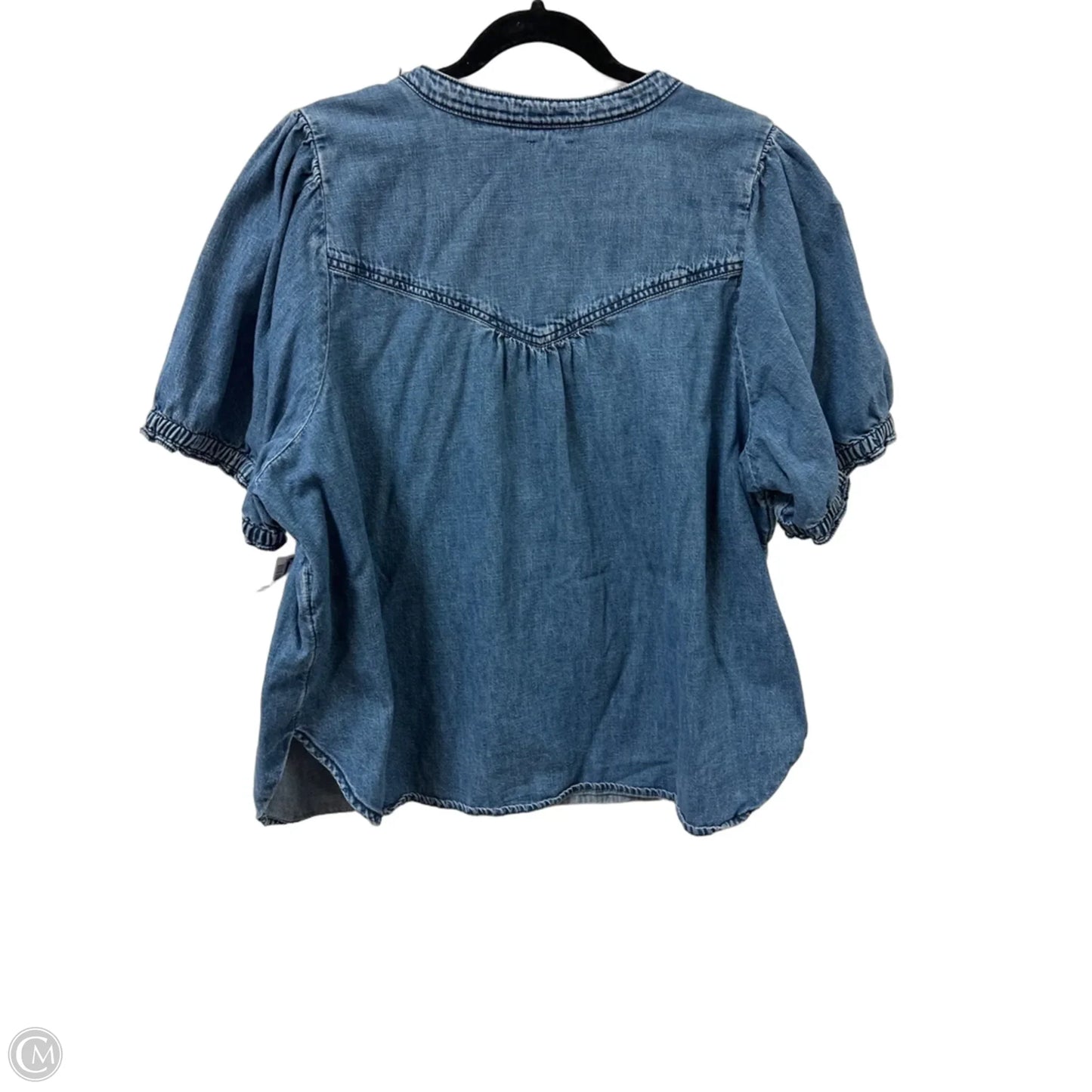 Top Short Sleeve By Pilcro In Blue Denim, Size: 2x