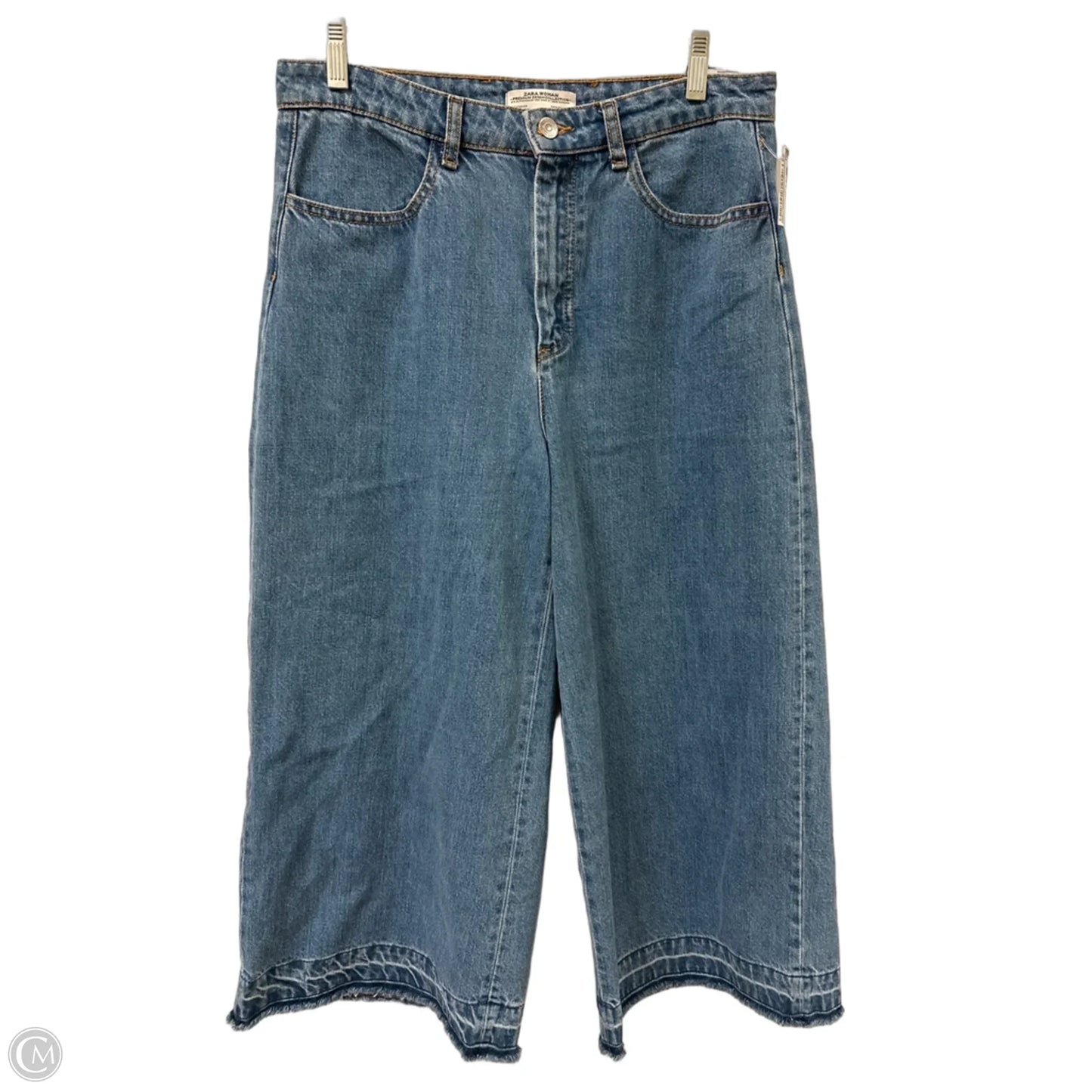 Jeans Wide Leg By Zara In Blue Denim, Size: 10