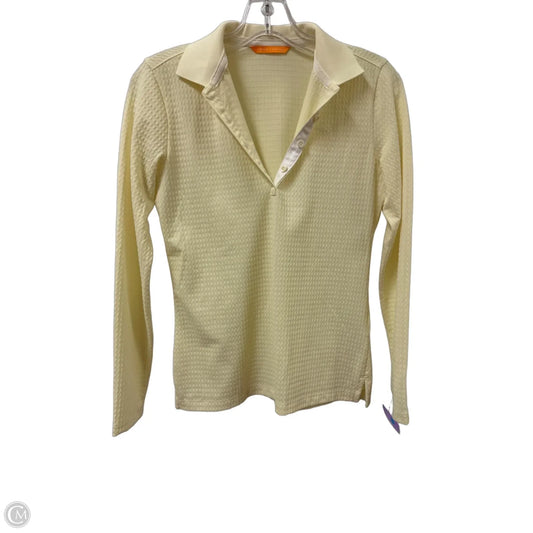 Athletic Top Long Sleeve Collar By Cmc In Yellow, Size: M