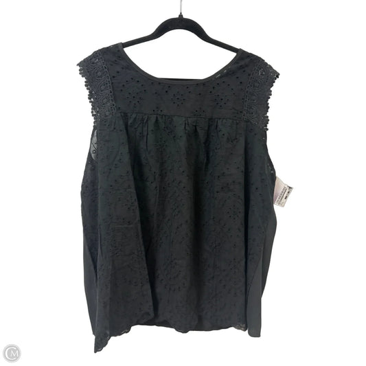 Top Sleeveless By Shein In Black, Size: 3x