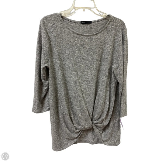 Top Long Sleeve By Gibson In Grey, Size: M