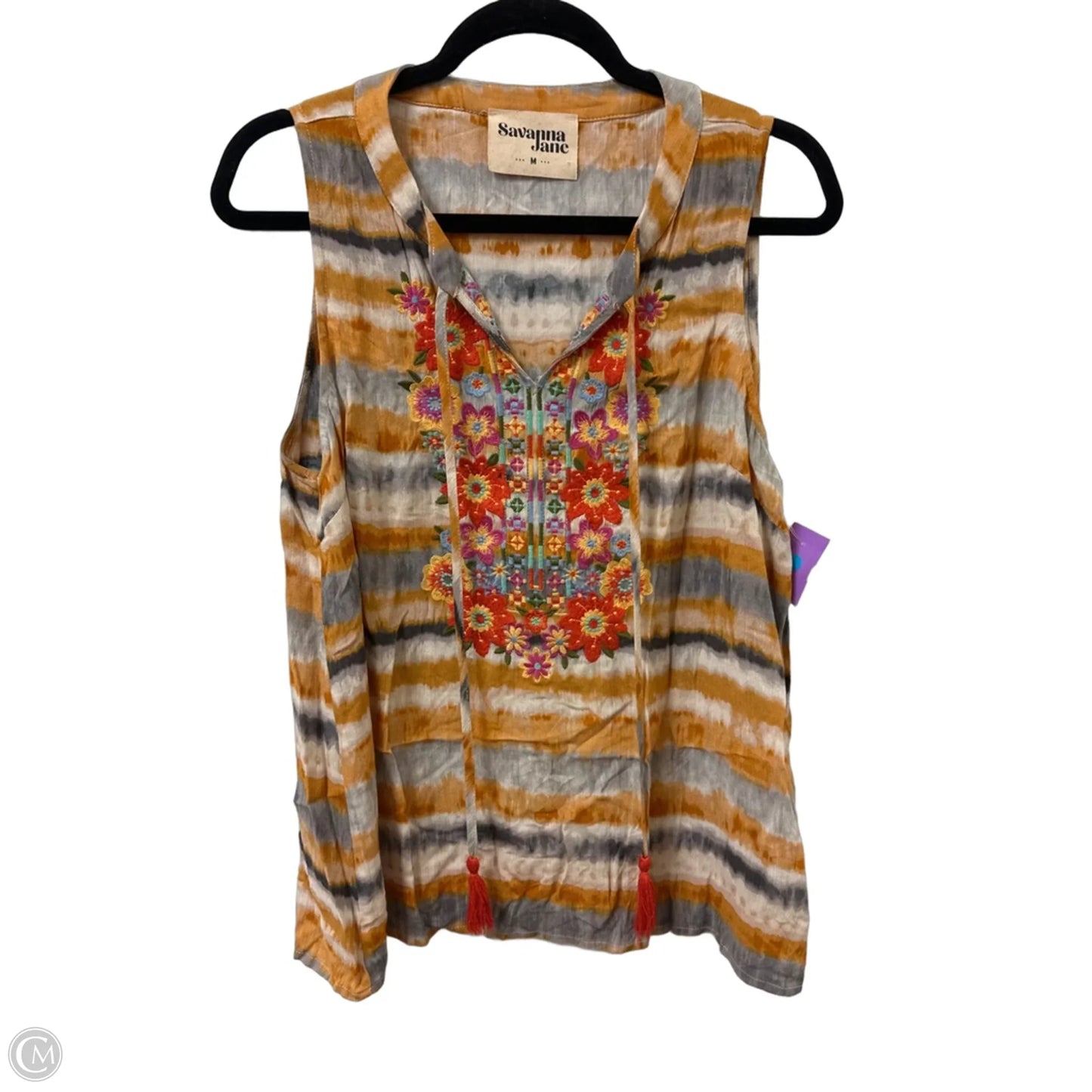 Top Sleeveless By Savanna Jane In Yellow, Size: M