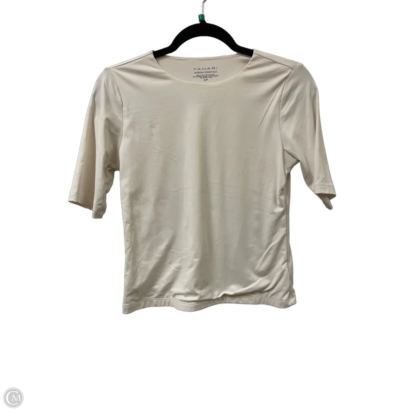 Top Short Sleeve By Tahari In Cream, Size: Sp