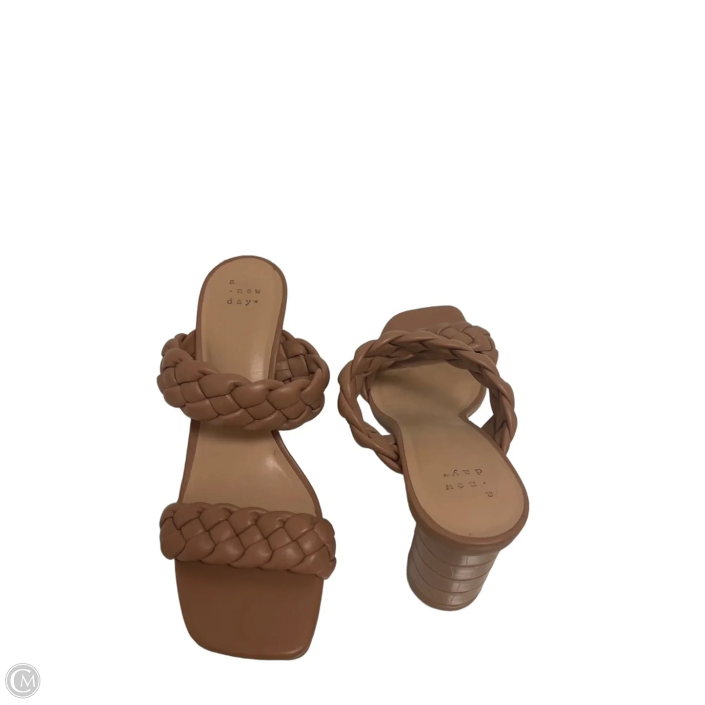 Sandals Heels Block By A New Day In Tan, Size: 7.5