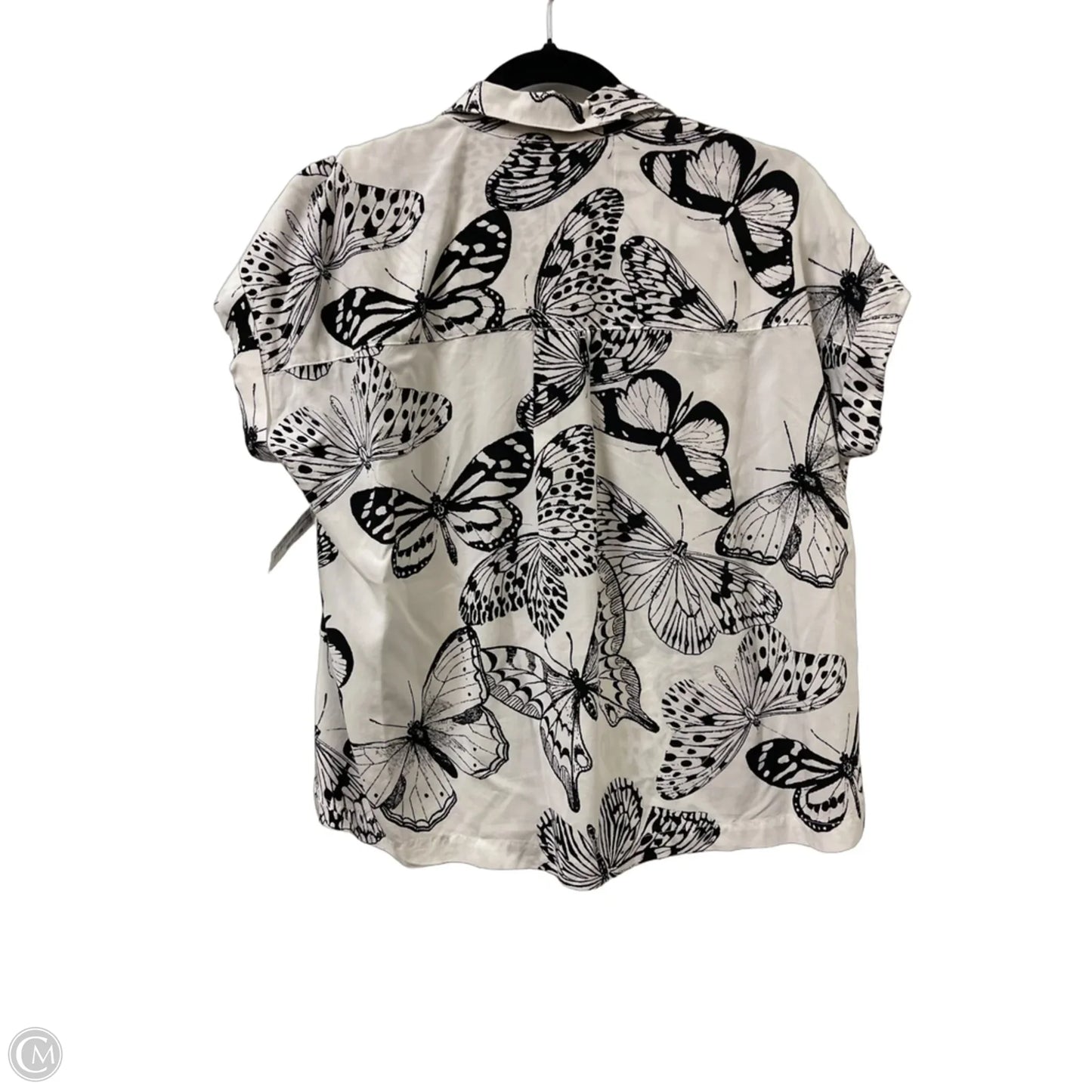 Blouse Short Sleeve By Jane And Delancey In Black & White, Size: S