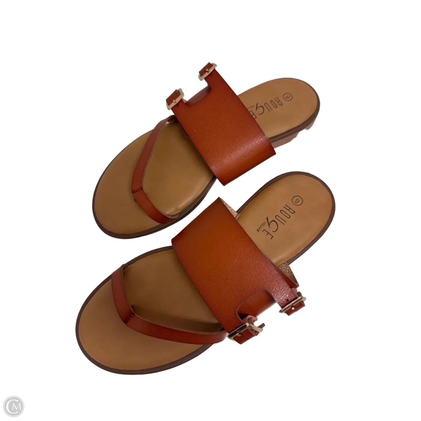 Sandals Flats By Clothes Mentor In Brown, Size: 9