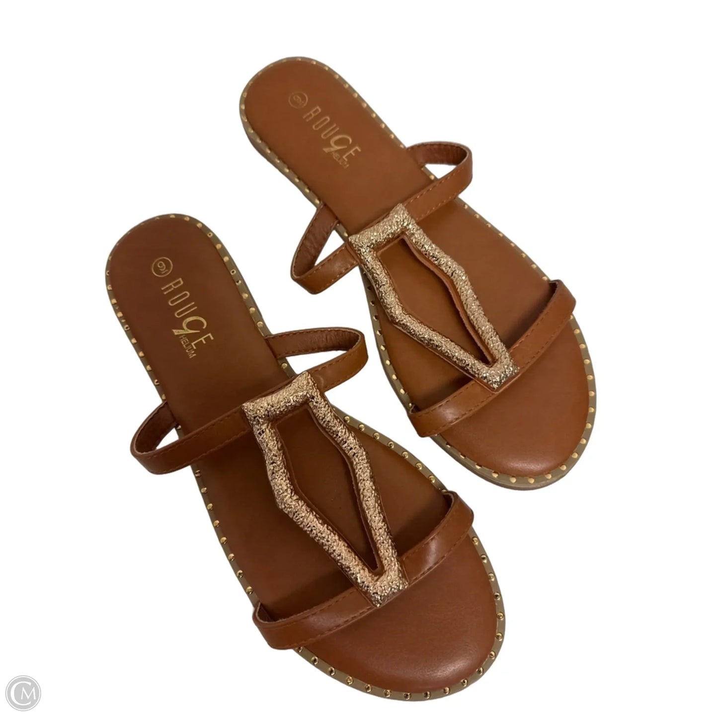 Sandals Flats By Clothes Mentor In Brown, Size: 9