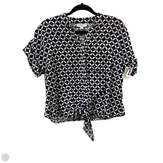 Blouse Short Sleeve By Charter Club In Navy, Size: S